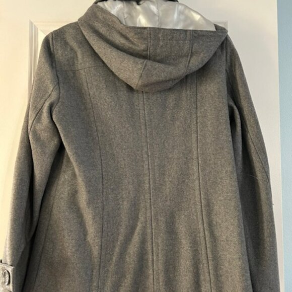 Calvin Klein Wool Blend Double Breasted Pea Coat Removable Hood Women’s Size 8 - Picture 9 of 10